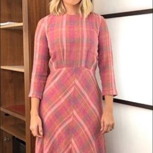 MANGO Check Pattern Midi Dress NWT